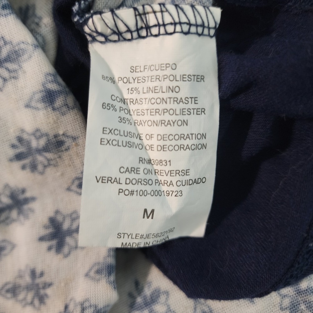 JOLT Size Medium Blue Floral Boho Beach Square Neck Pleated Strappy Tank Top EUC - Picture 9 of 10
